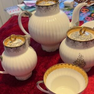 St Petersburg 1744 Russia hand decorated dessert  teapot,cups, saucers dishes